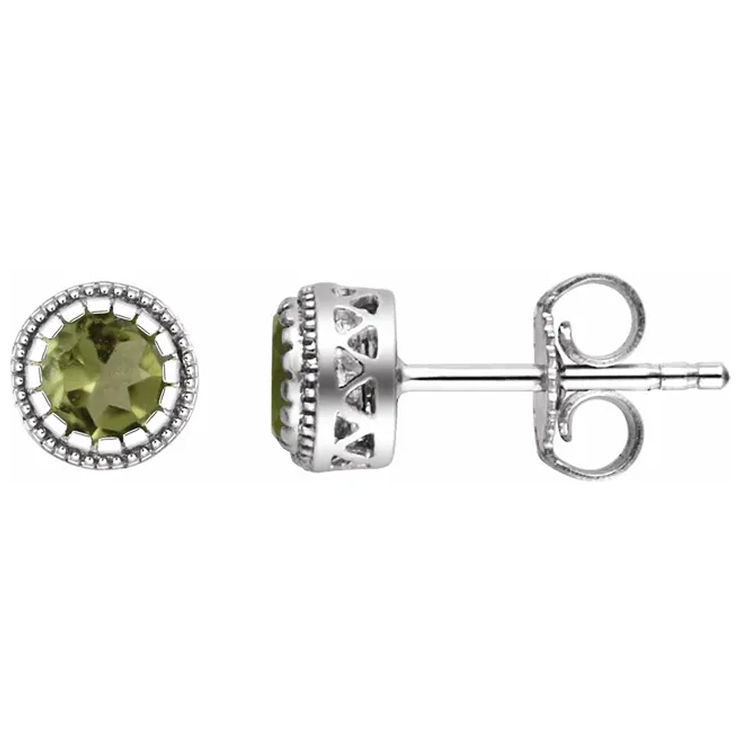 14K Gold Birthstone Stud Earrings