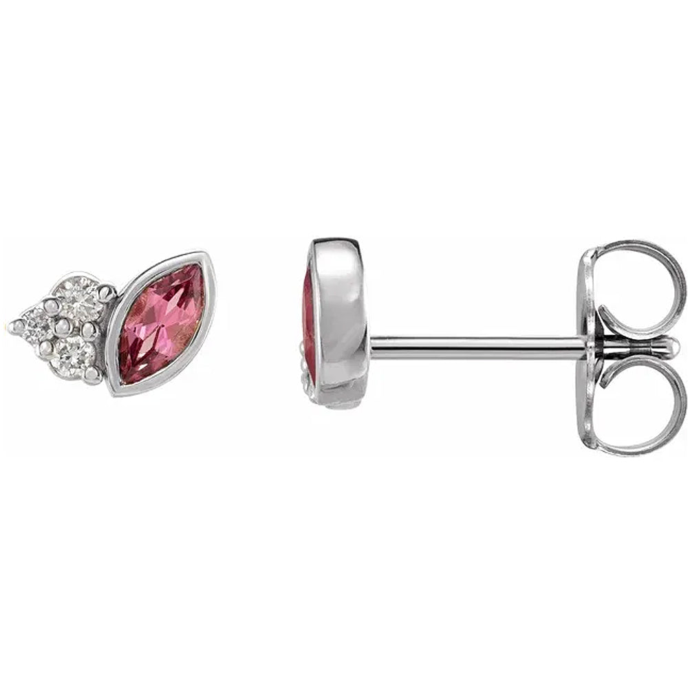 Natural Gemstone & .05 CTW Natural Diamond Earrings