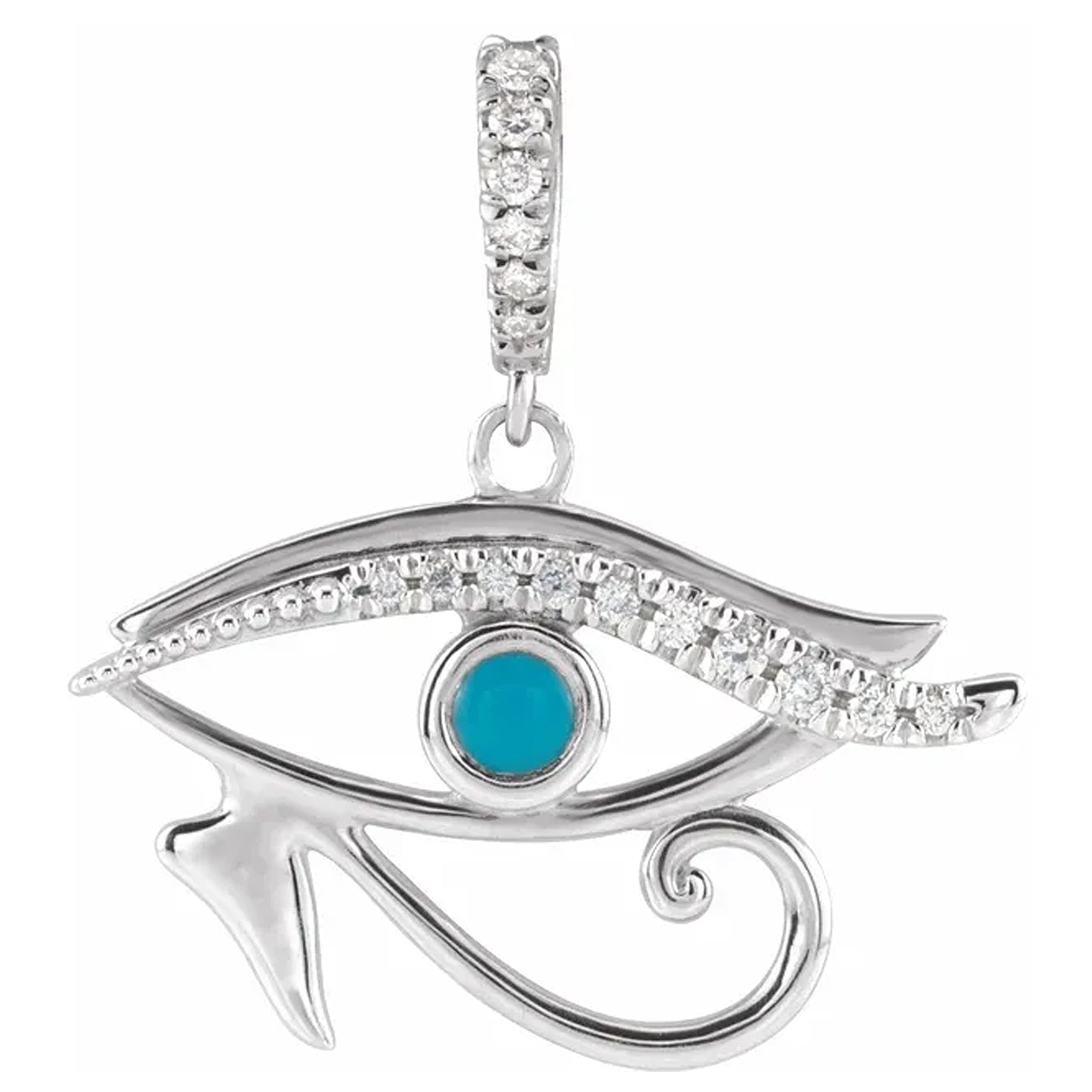 14K Gold Eye of Providence Natural Gemstone & Diamond Pendant