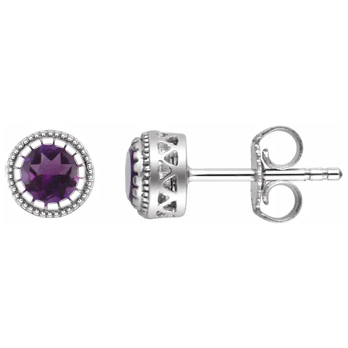 14K Gold Birthstone Stud Earrings