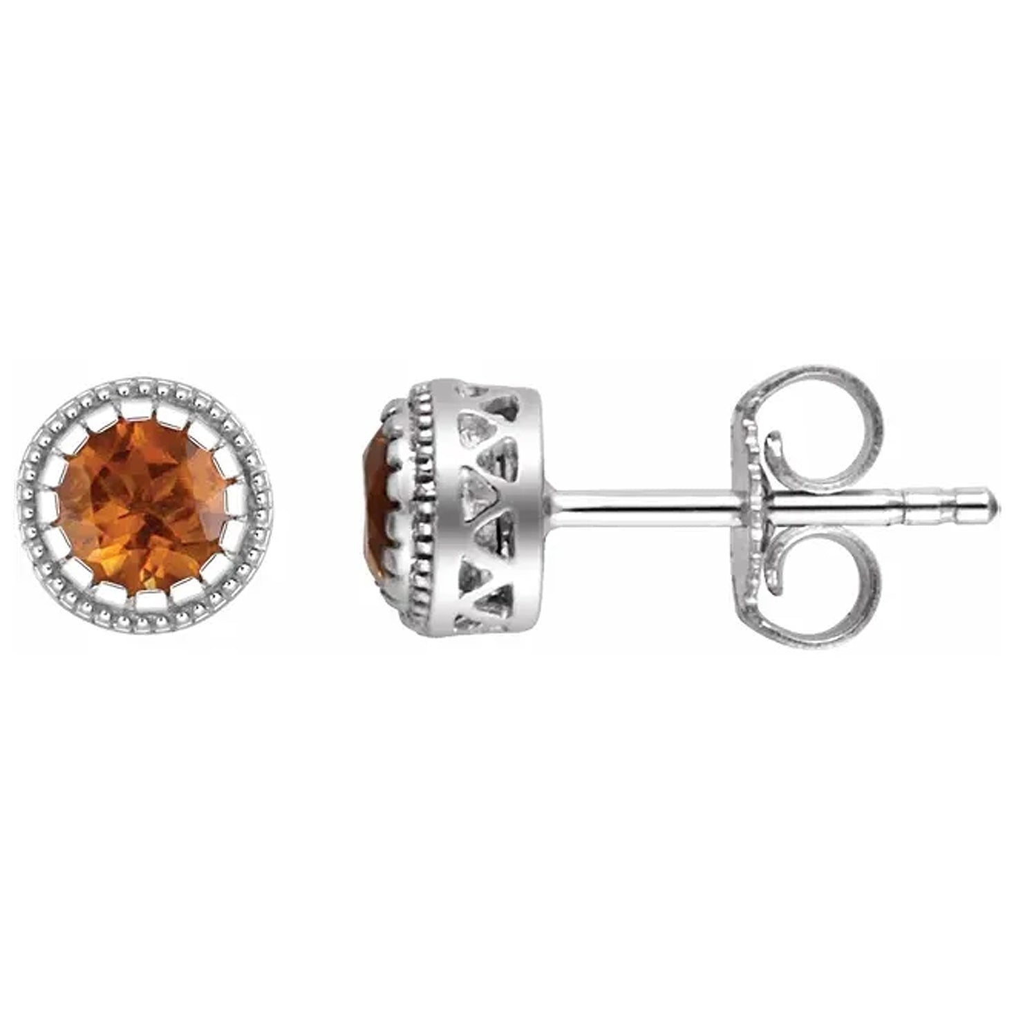 14K Gold Birthstone Stud Earrings