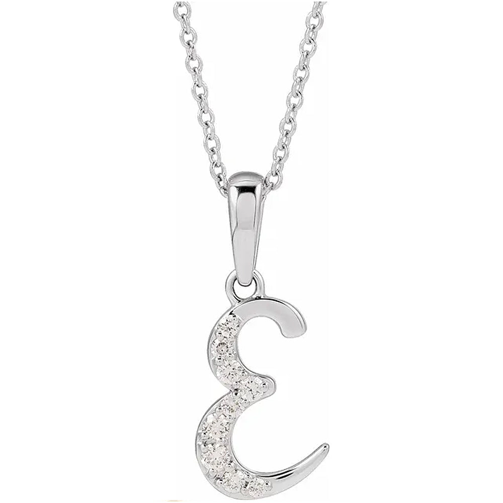 14K Gold Diamond Uppercase Initial Pendant Necklace