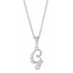14K Gold Diamond Uppercase Initial Pendant Necklace