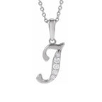 14K Gold Diamond Uppercase Initial Pendant Necklace