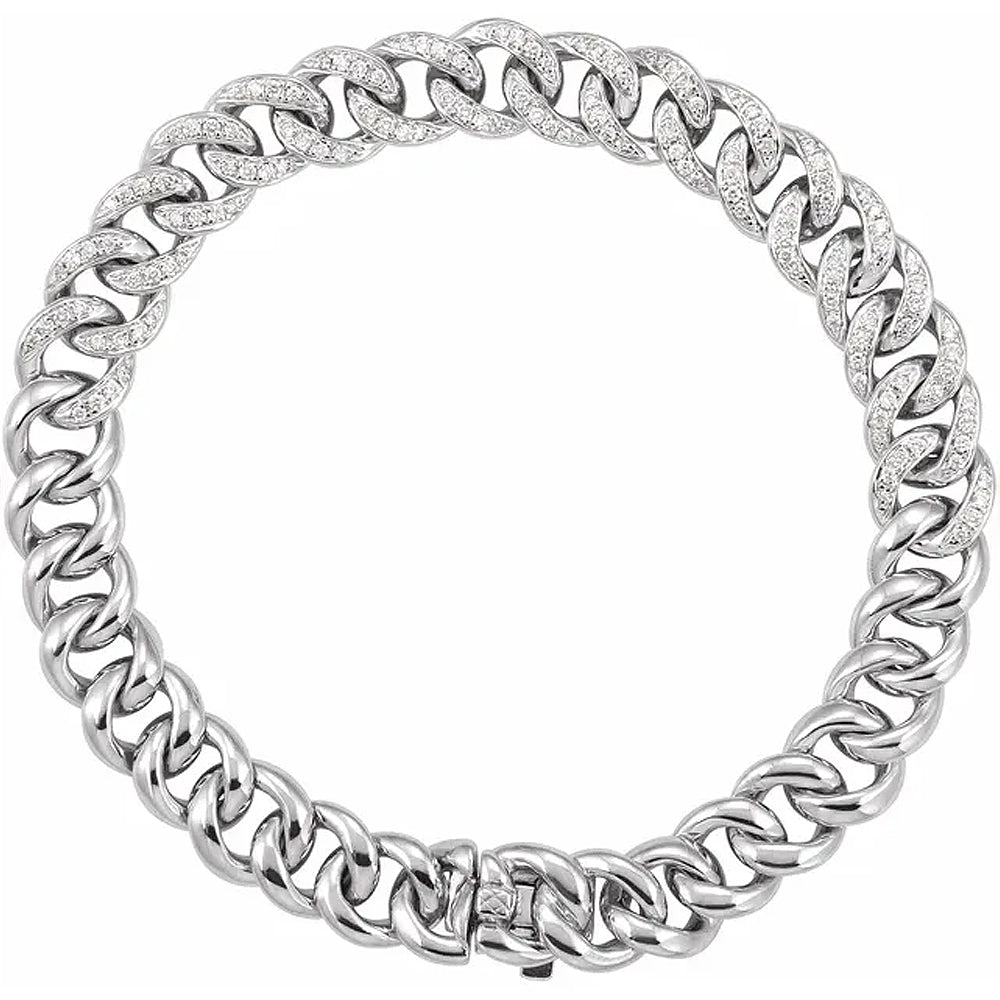 14K Gold Diamond Curb Bracelet