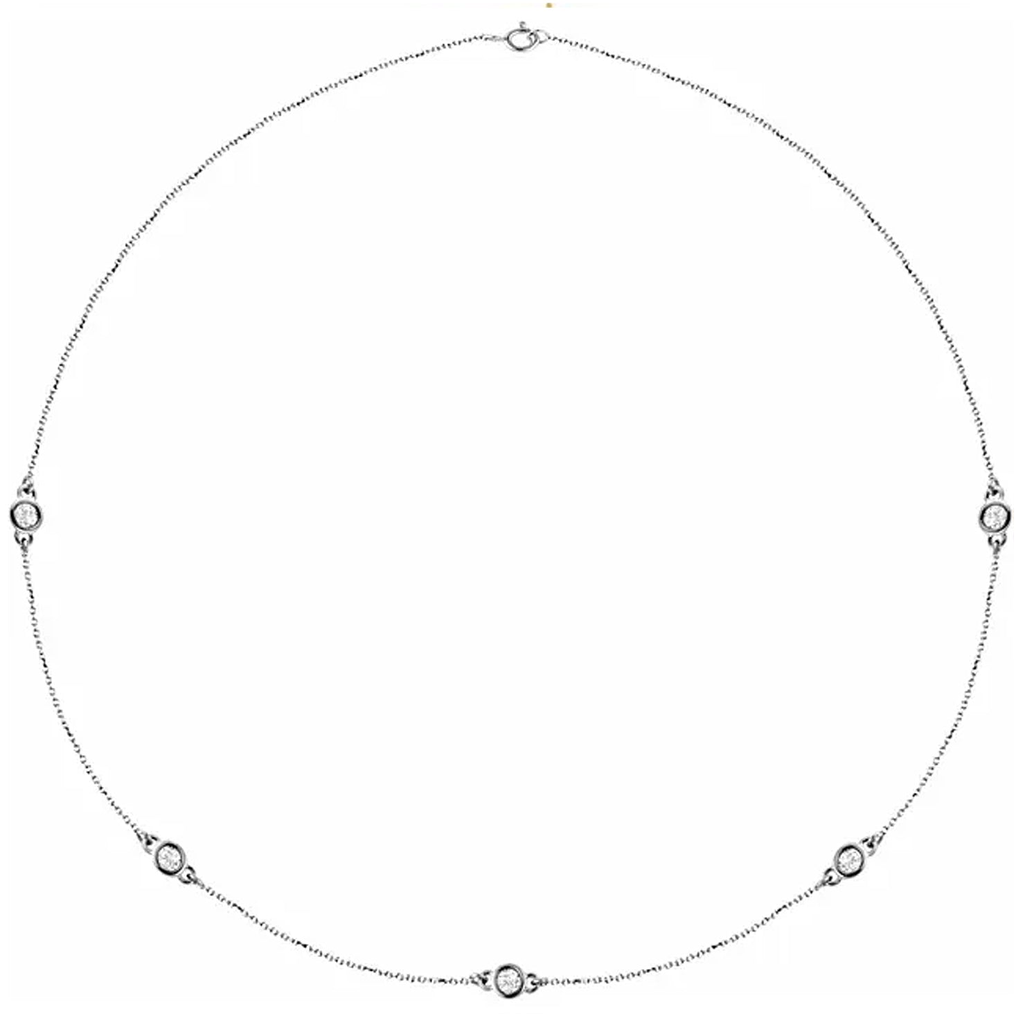 14K Yellow Gold 1 CTW Natural Diamond Five-Station Necklace