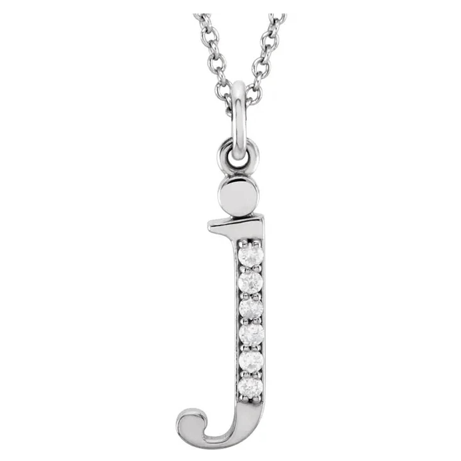14K Gold Diamond Lowercase Initial Pendant Necklace