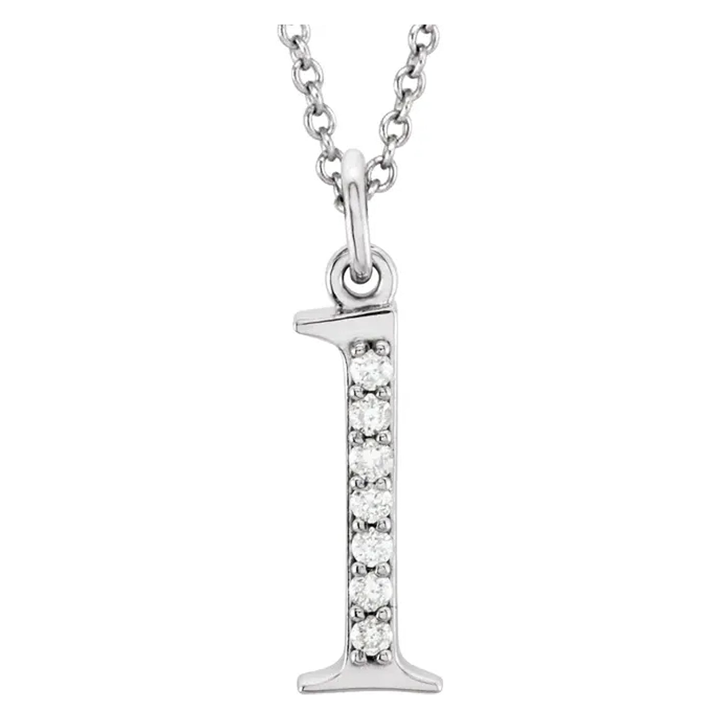 14K Gold Diamond Lowercase Initial Pendant Necklace