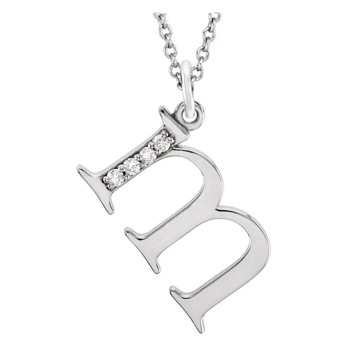 14K Gold Diamond Lowercase Initial Pendant Necklace