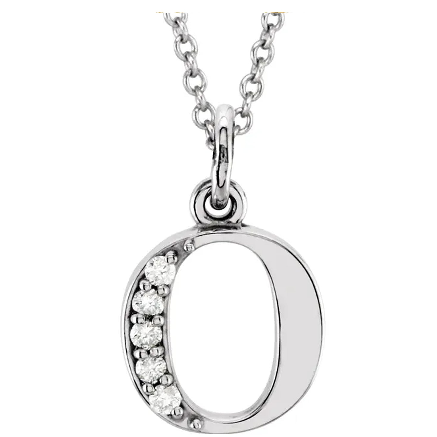 14K Gold Diamond Lowercase Initial Pendant Necklace