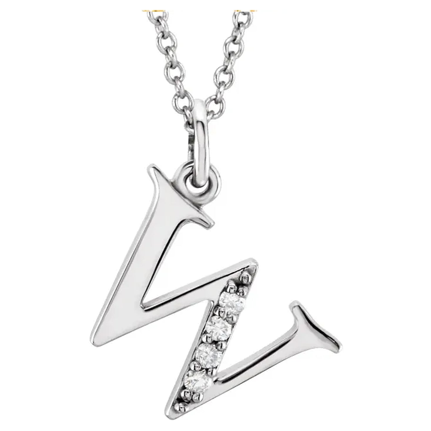 14K Gold Diamond Lowercase Initial Pendant Necklace