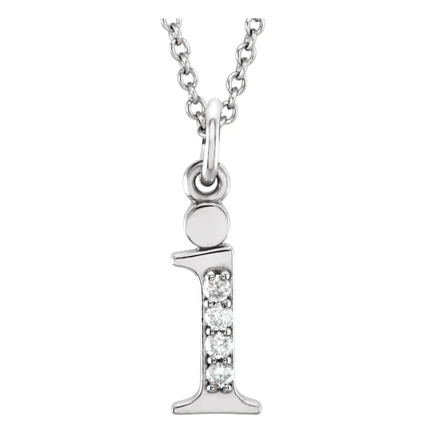 14K Gold Diamond Lowercase Initial Pendant Necklace