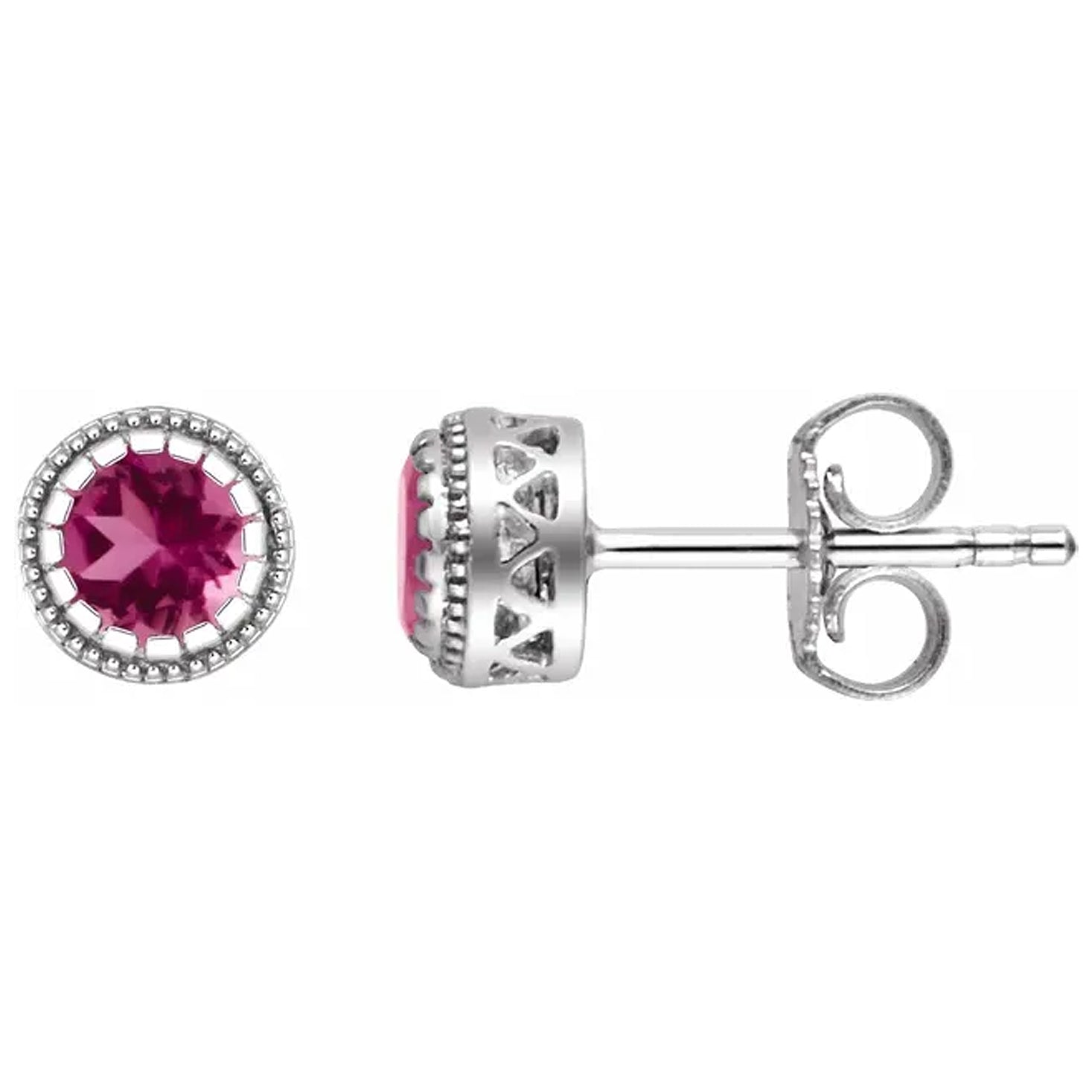 14K Gold Birthstone Stud Earrings