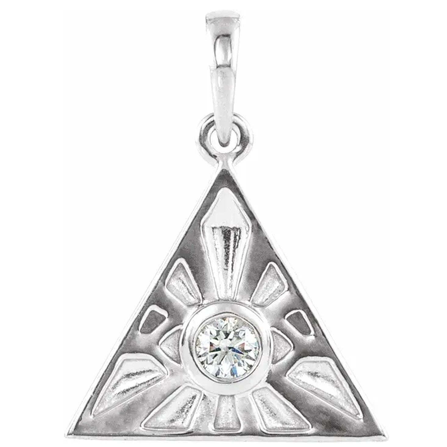 14K Gold Diamond Eye of Providence Pendant