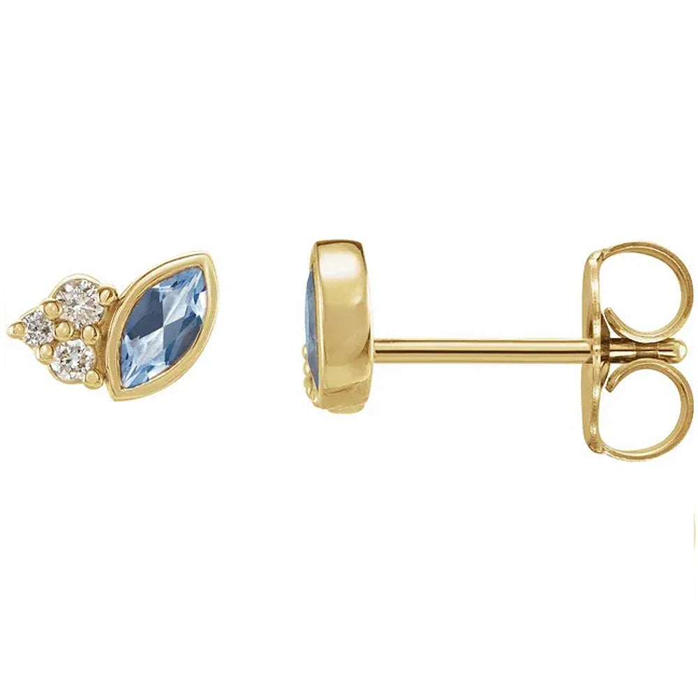 Natural Gemstone & .05 CTW Natural Diamond Earrings