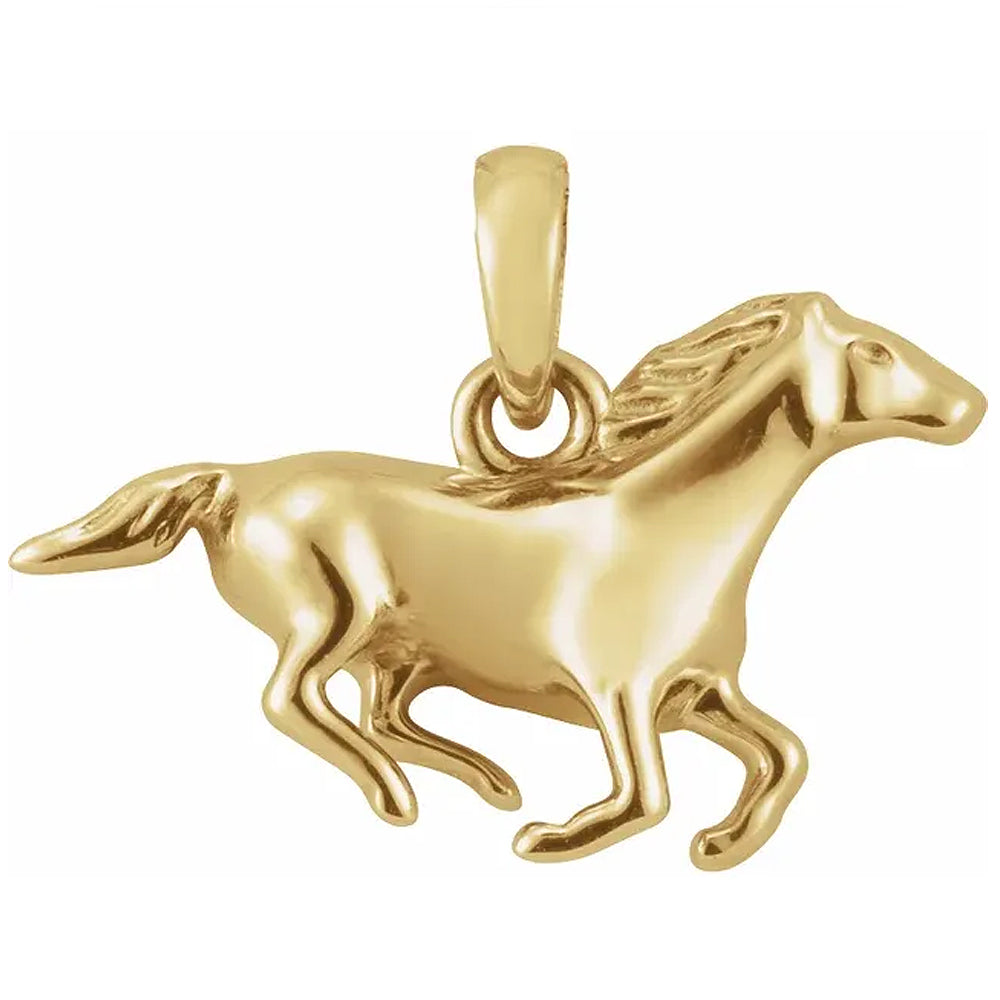 14K Gold Horse Pendant