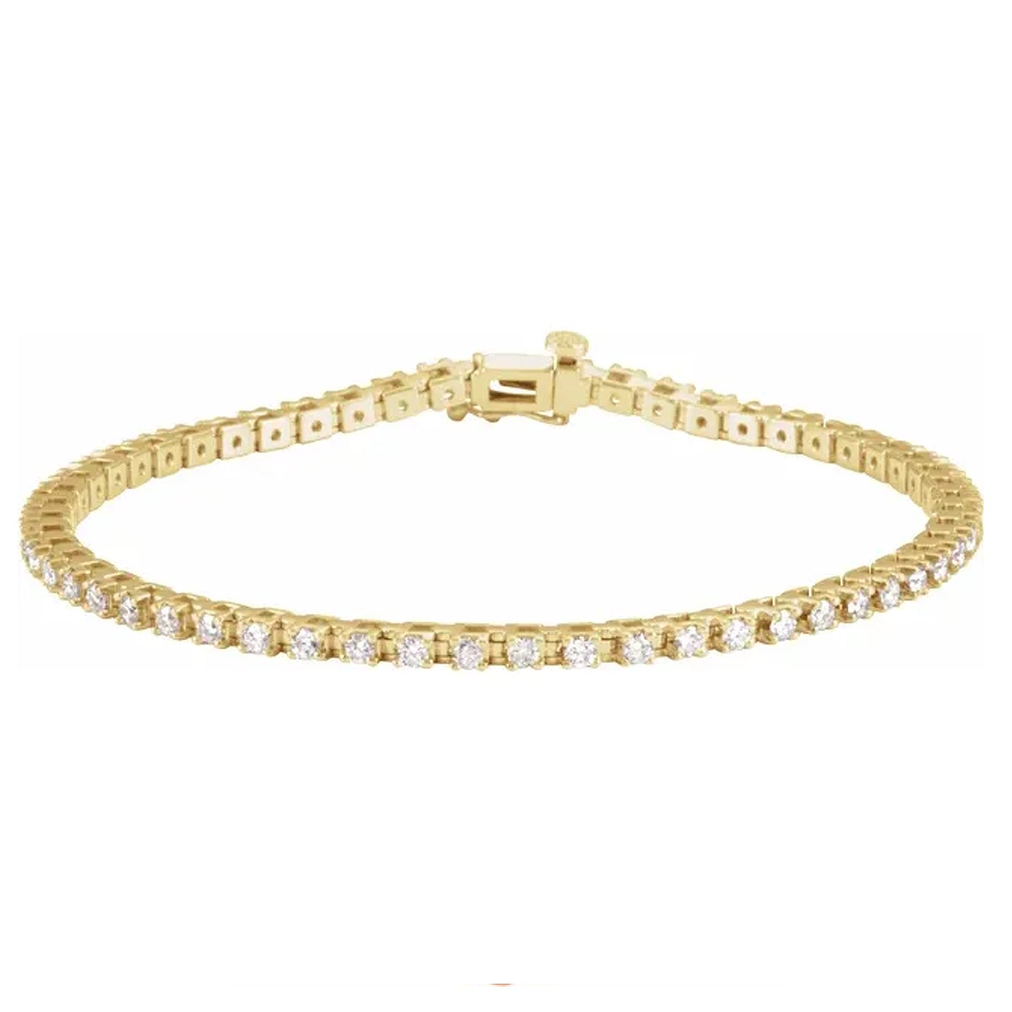 14K Yellow Gold 2 1/4 CTW Natural Diamond Line Bracelet