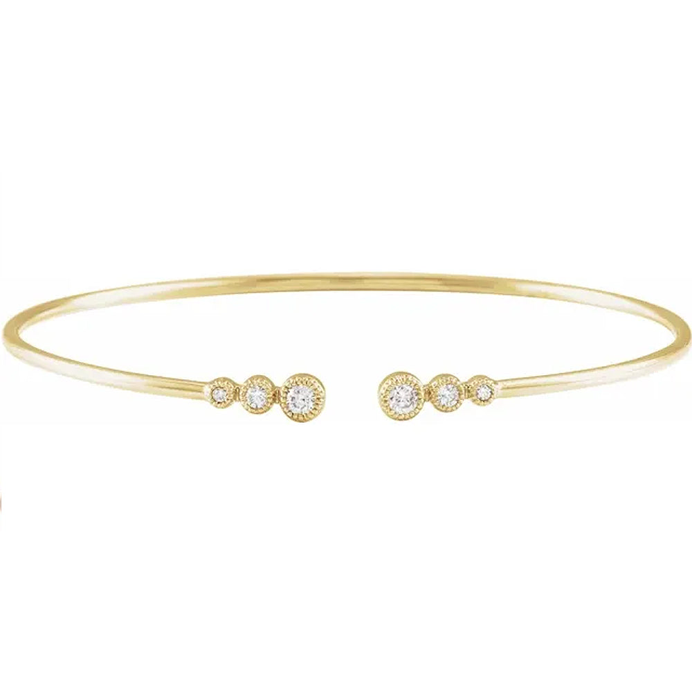 14K Yellow Gold 1/4 CTW Natural Diamond Cuff Bracelet
