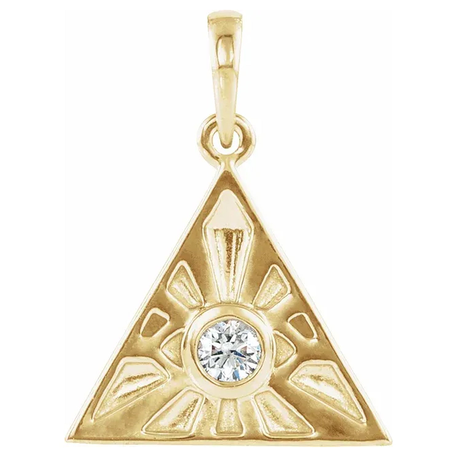 14K Gold Diamond Eye of Providence Pendant