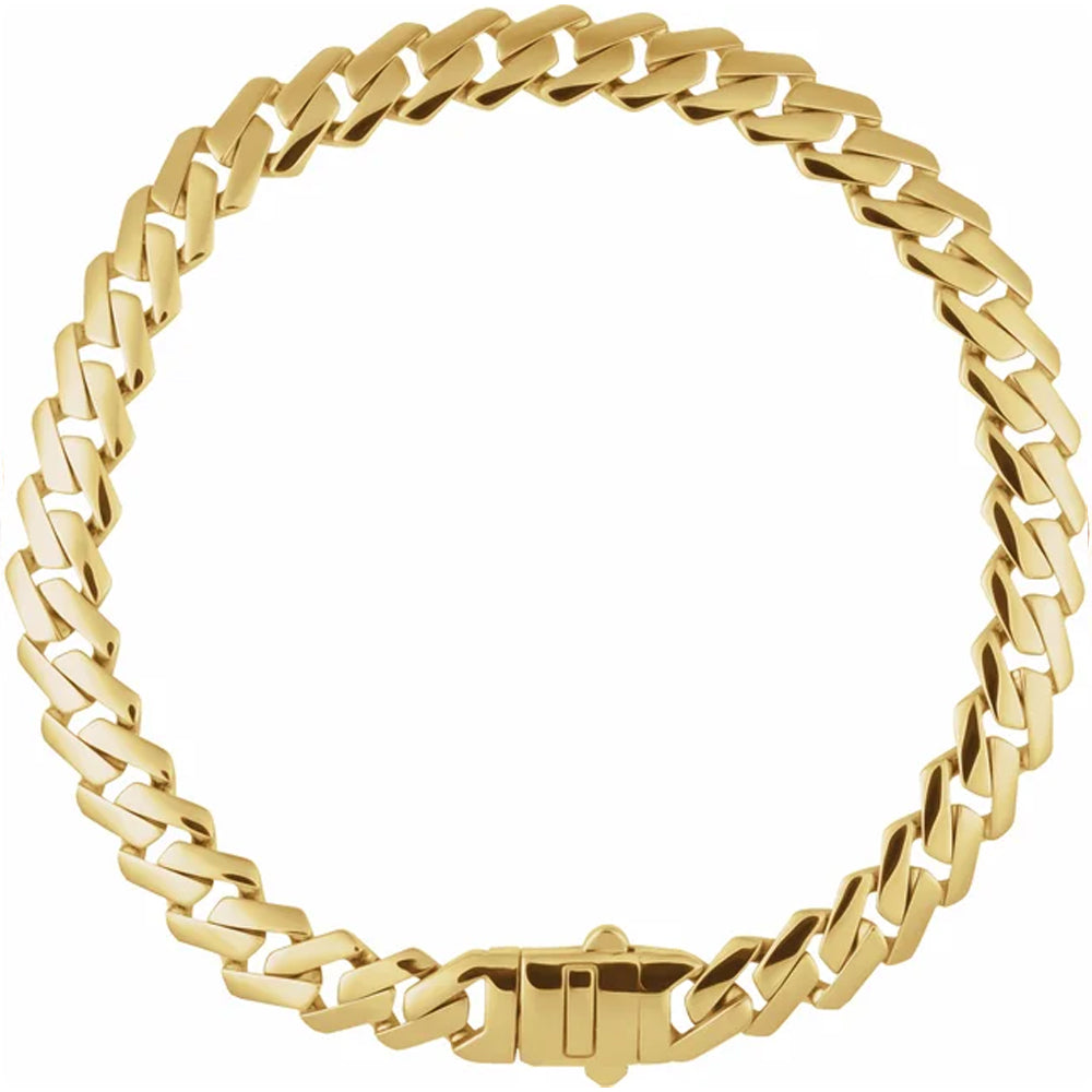 14K Yellow Gold Monaco Edge Curb Bracelet