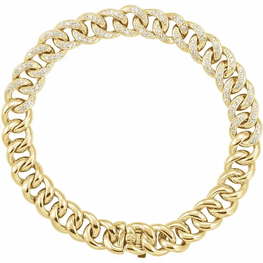 14K Gold Diamond Curb Bracelet