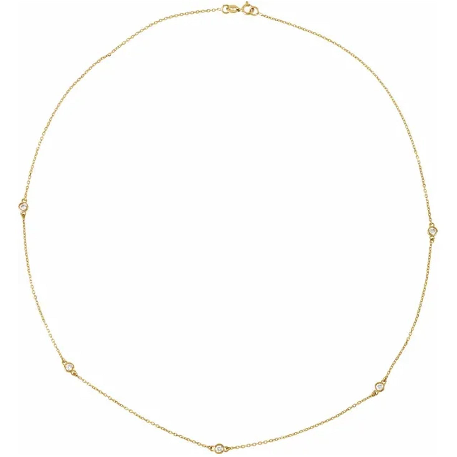 14K Yellow Gold 1 CTW Natural Diamond Five-Station Necklace