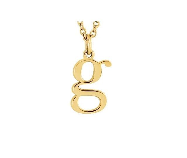 14K Gold Lowercase Initial Necklace