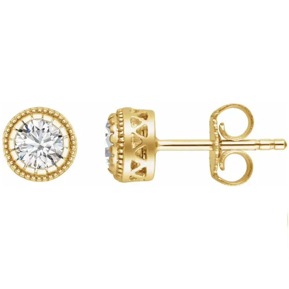 14K Gold Birthstone Stud Earrings