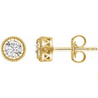 14K Gold Birthstone Stud Earrings