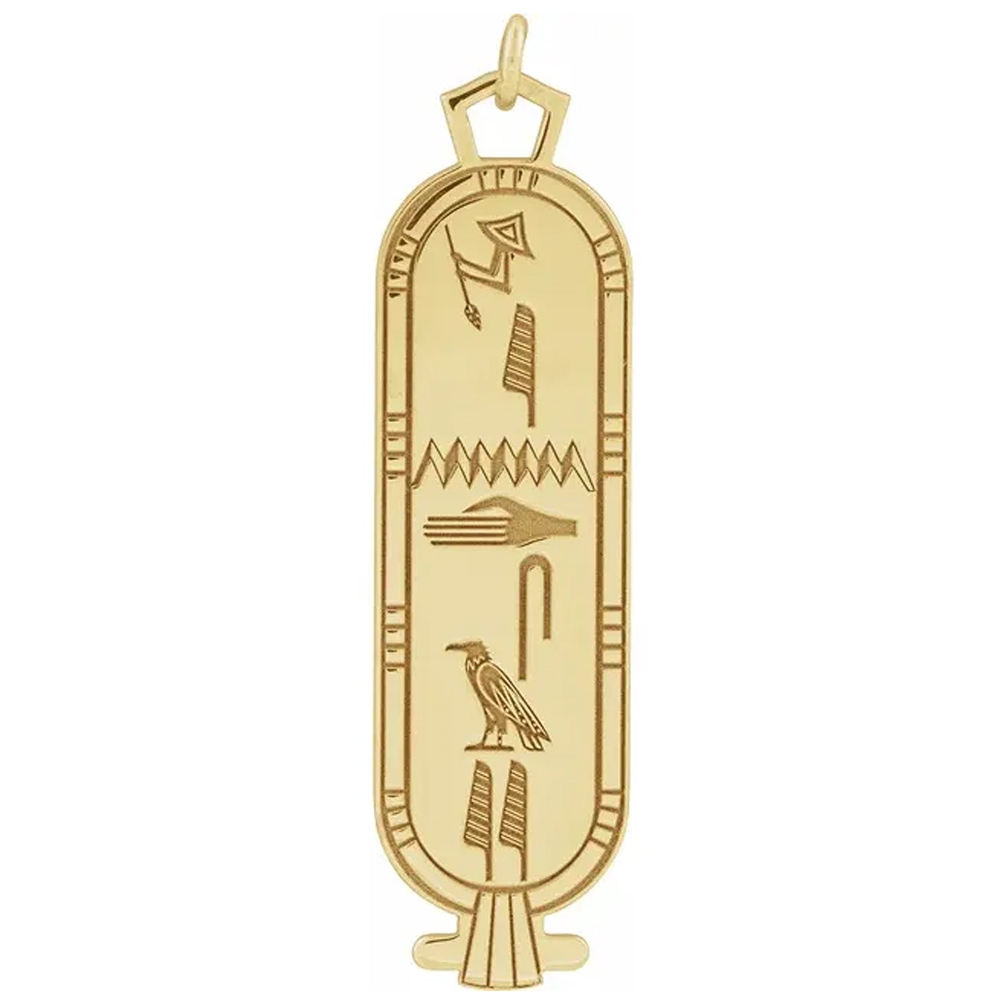 14K Gold Cartouche Pendant