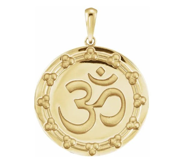 14K Gold Om Pendant